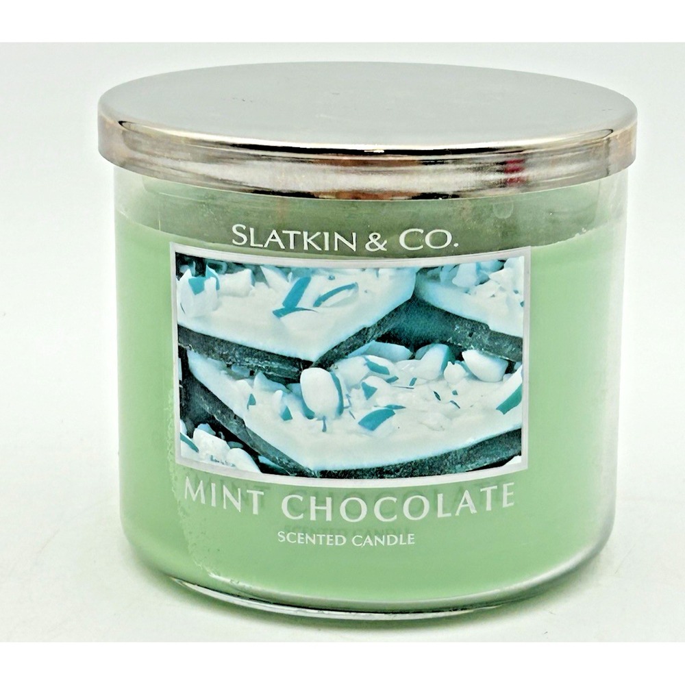 New Bath & Body Works Slatkin & Co. Mint Chocolate scented 3 wick Candle 14.5 oz